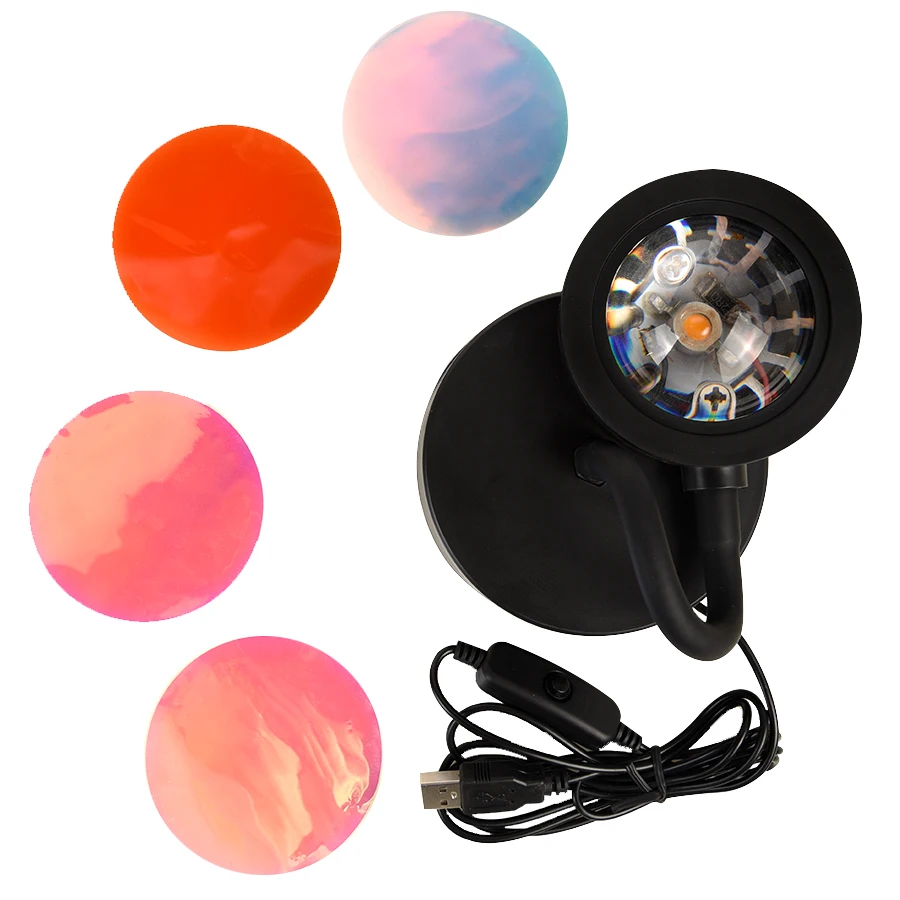 

USB Sunset Lamp Sunset Projector Mood Light Living Room Bedroom Night Light Room Decor Bar Atmosphere Photography Background