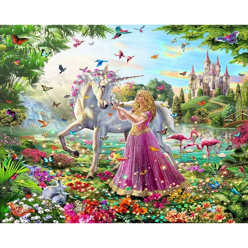 

SELILALI Painting By Numbers Girl And Horse Landscape Oil Picture By Number Home Decoration Wall Artcraft Kids Unique Diy Gift