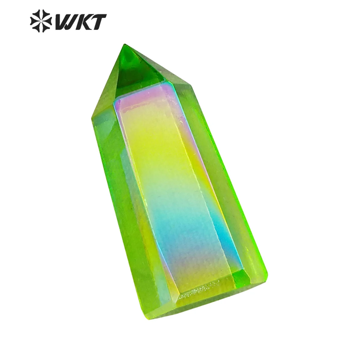 Великолепная зеленая кварцевая башня WT- G184 с яблоком Aura Crystal, натуральная стоящая кристальная башня