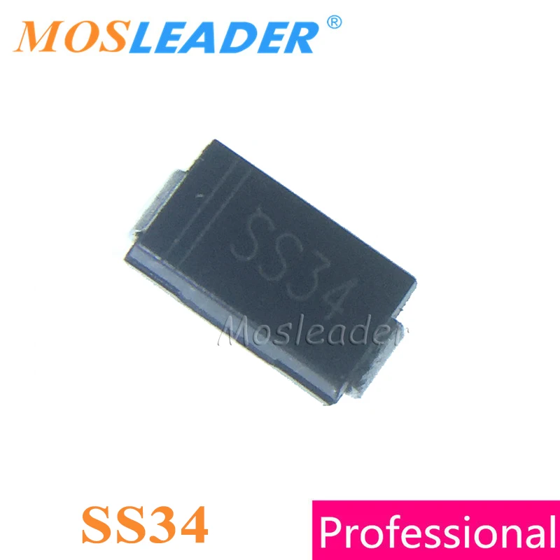 Mosleader SS34 SS36 SS310 SMA 2000 шт. DO214AC SR340 SB340 SR360 SB360 SR3100 SB3100 3A 40V 60V 100V Китайский Высокое