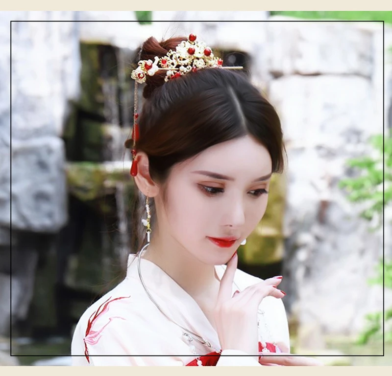 Шпильки для волос NiuShuya с искусственным жемчугом шпильки в традиционном