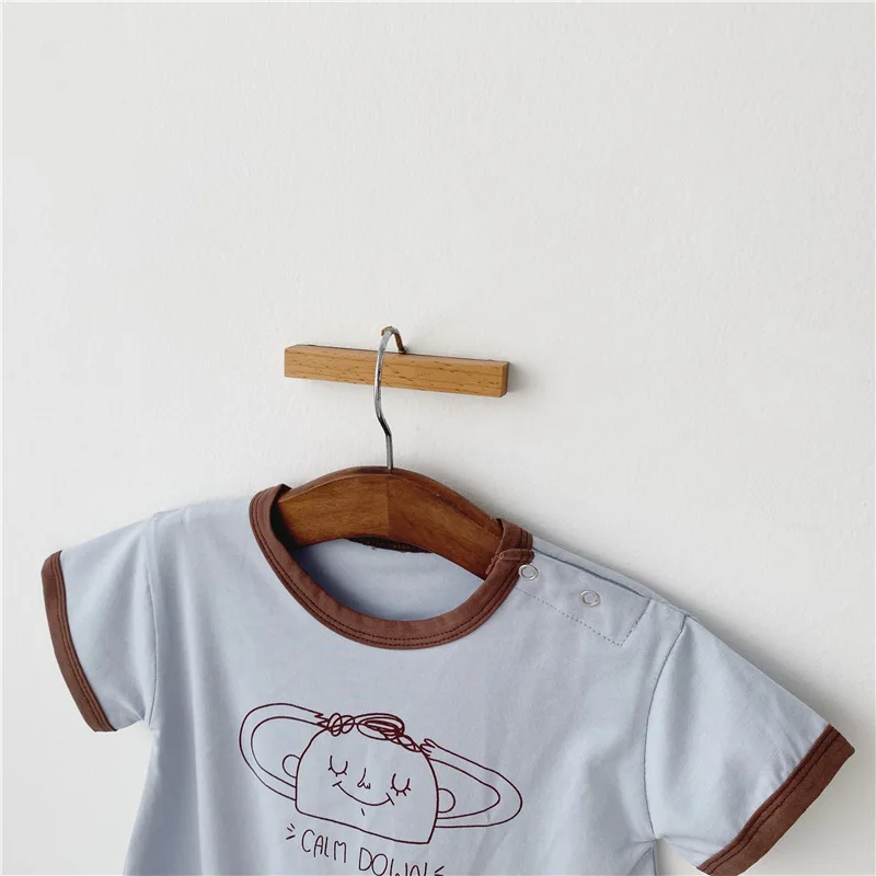 Летняя Новинка милое цельное боди для мальчиков и девочек детская треугольная