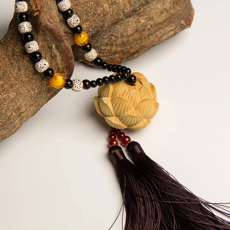 Резьба из самшита деревянная artesanato цветок лотоса части руки аксессуары