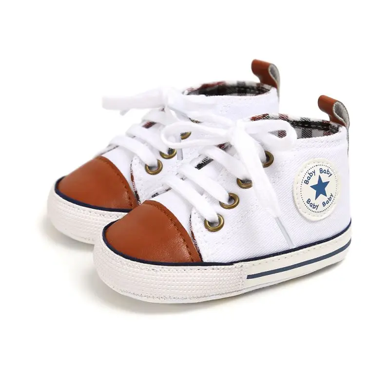 Toddler Kids Boys Girls Shoes Spring /autumn Canvas Sneakers High Top Lace Up Baby Shoes Casual First Walkers - Цвет: A10