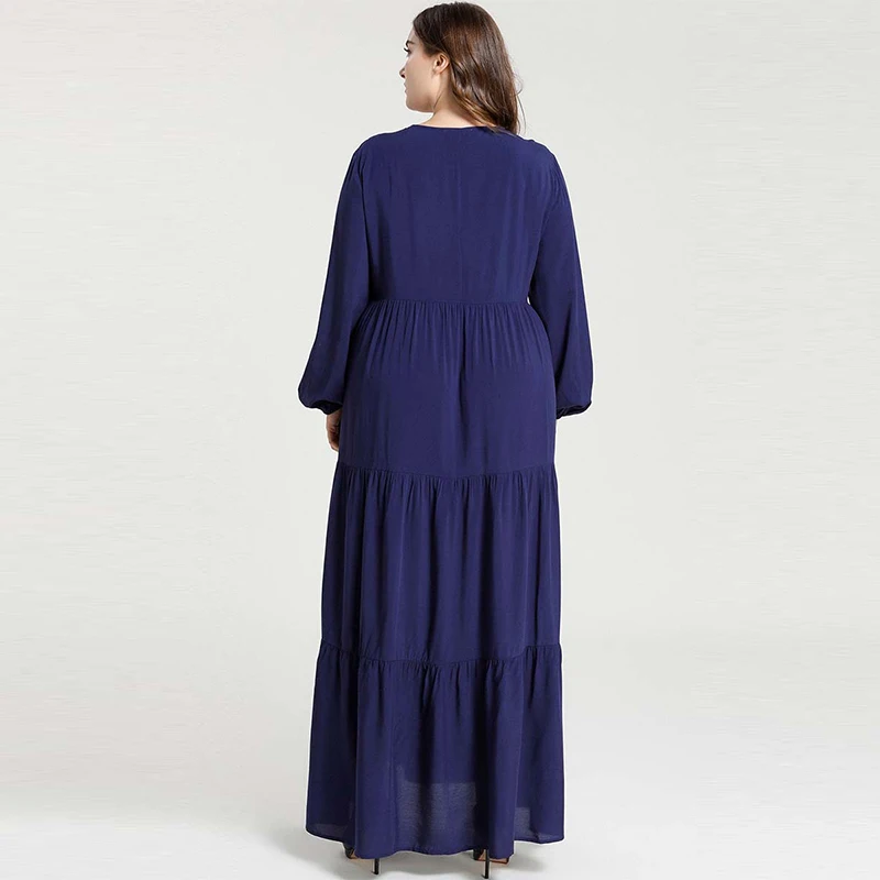 

Fashion Middle East Islamic Large Size Women's Elegant Arab Turkey Dubai Embroidered Casual Big Swing Muslim Dress Kaftan Kimono