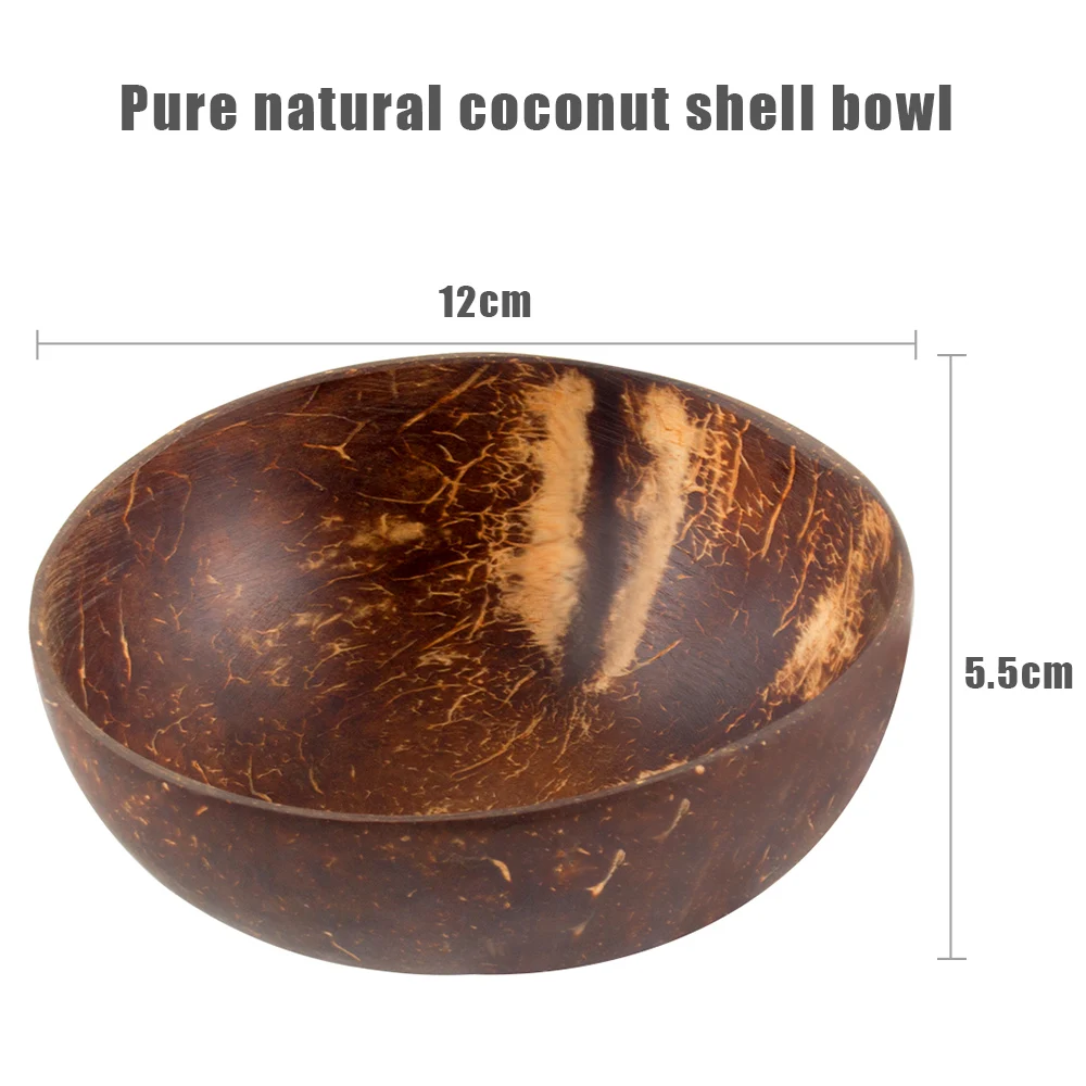 Creative Natural Coconut Bowl Eco Friendly Soup Salad Noodle Rice Wooden Fruit Bowls Handicraft Art Work Decoration | Дом и сад