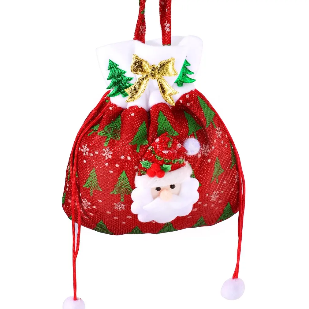 

Christmas Gift Handbag Drawstring Candy Bag Merry Christmas Sweet Candy Bags Present Bag Home Party Xmas Decoration For Children