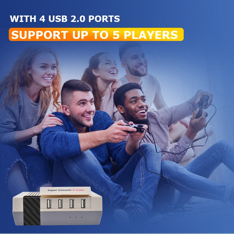 Classic Retro Wireless Game Console Super X Pro Cube 62000+Games Portable Emulators For PSP/PS1/DC/N64 4K Mini-Game Box | Электроника