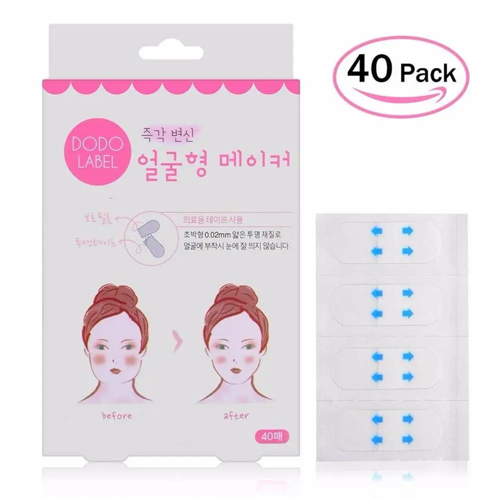 40Pcs V стикер для лица прозрачная подъемная невидимая лента другие только 0 02 мм