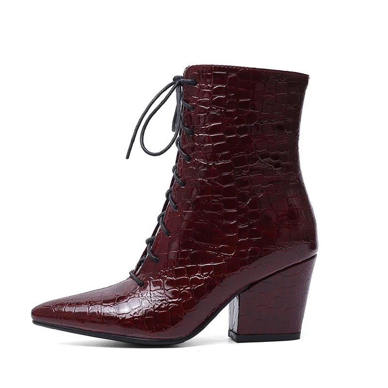 Женские ботильоны из искусственной кожи на молнии Phoentin Черные с острым носком и