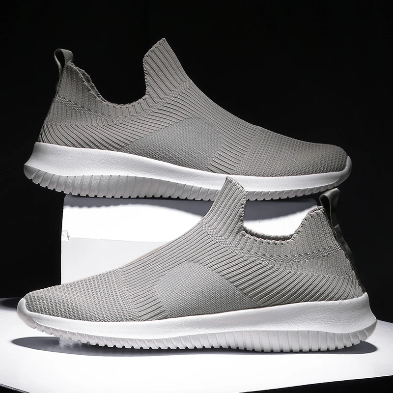 

Valstone 2019 Men's casual Sneakers Male anti-odor trainers Summer breathable Light weight outside walking tourism shoes Grey