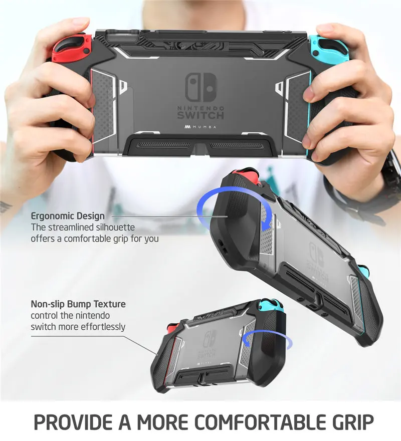 Прикрепляемый чехол для nintendo Switch Mumba Blade Series TPU Grip Cover совместим с консолью nintendo Switch и контроллером Joy-Con