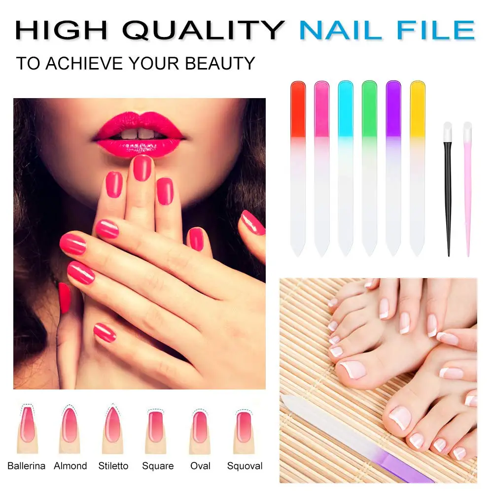 

1pcs/set Professional Nail Polish Sanding Buffing Rainbow Glass Nail Art Accessories Sanding File Nail Art Manicure