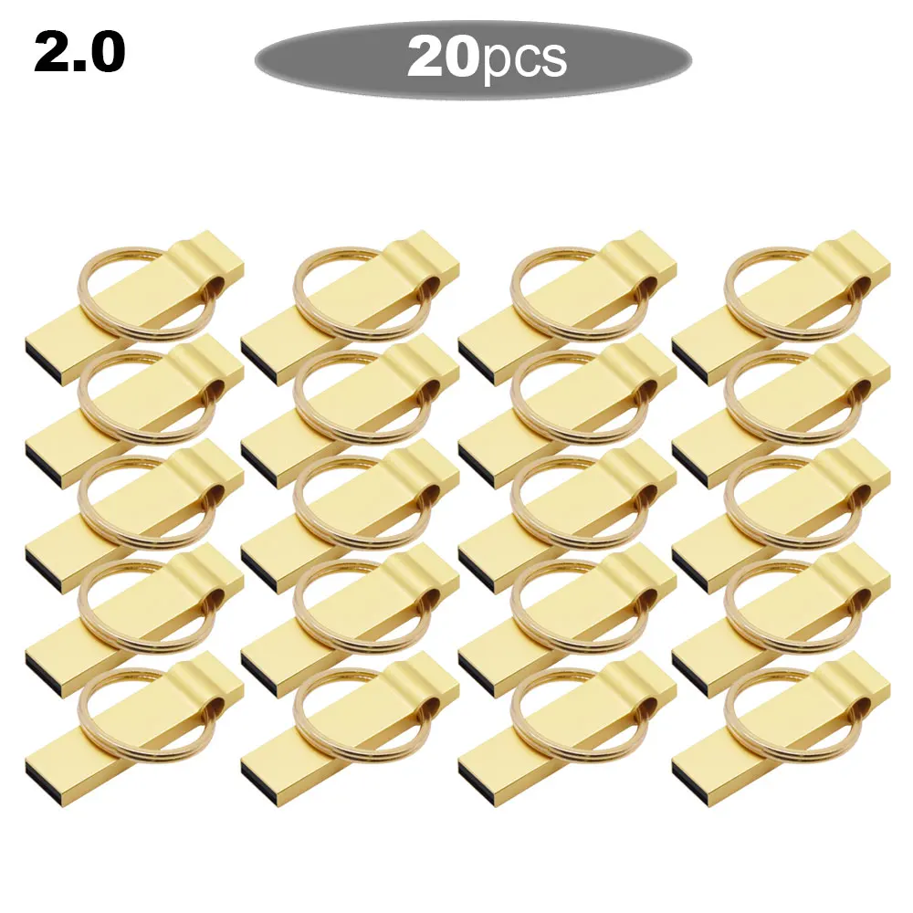 Водонепроницаемый металлический серебристый usb флеш накопитель 20 шт./лот 64 ГБ 32 16
