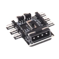 1 to 8 way splitter cooler cooling fan hub 3pin 12v power socket pcb adapter 2 level speed control pc computer ide molex