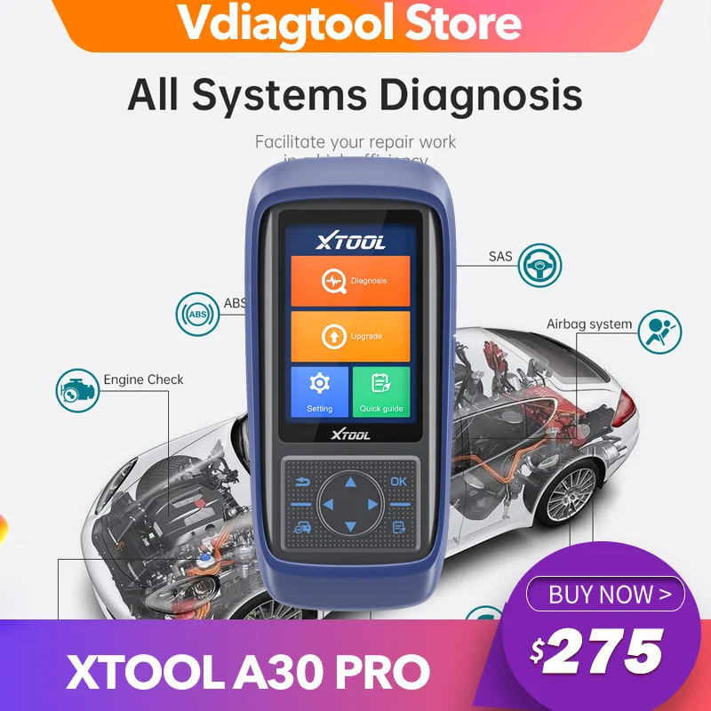 XTOOL A30 PRO Touch screen OBD2 Car Automotive Diagnostic Tool With 12 Kinds Special Functions Code Reader Scanner BT/WIFI |