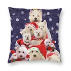 Яркая пижама Westie с собакой на рождественскую елку, наволочка для подушки, домашняя декоративная наволочка для дивана с 3D принтом Highland Terrier