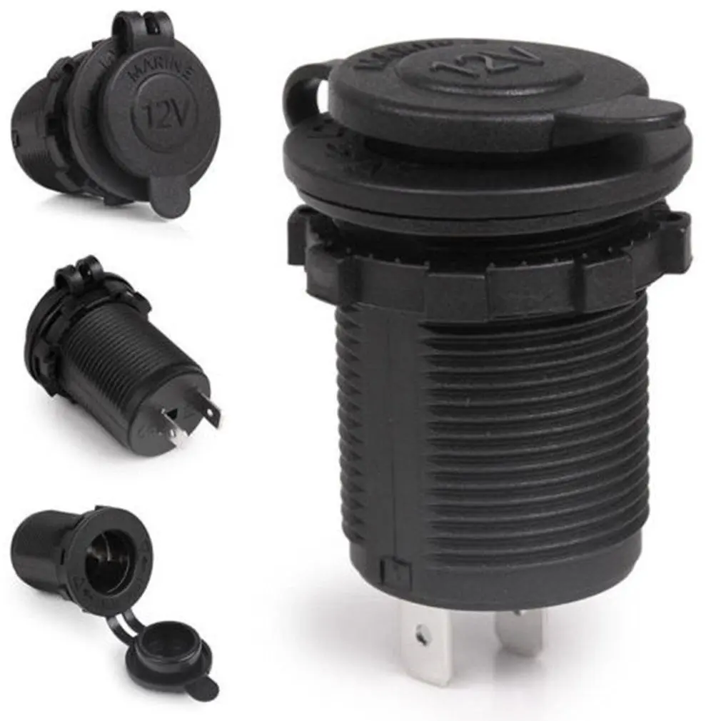 

Car Cigarette Lighter Socket 12V 24V Motorcycle Auto Boat Tractor Power Outlet Socket Receptacle Waterproof Plug Black