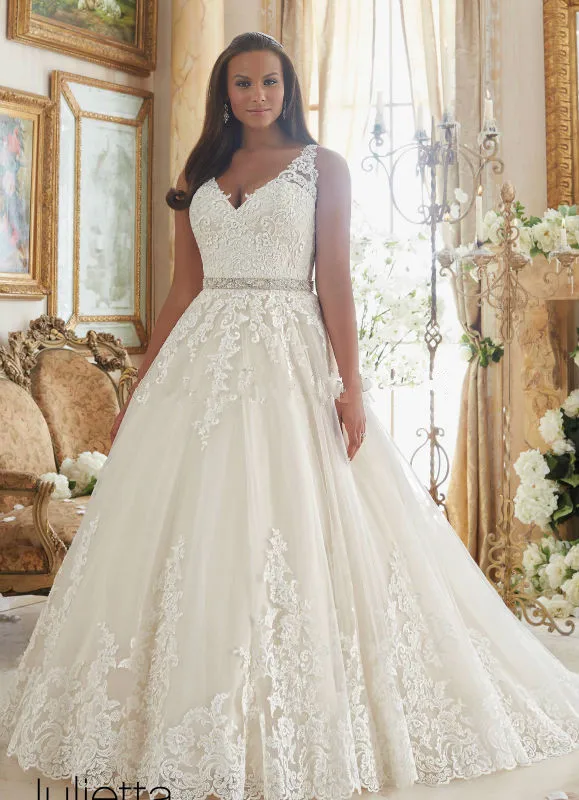 

robe de mariee Cap Sleeve Sheer Back Plus Size Vintage Bridal Gown Lace vestido noiva princesa 2018 mother of the bride dresses