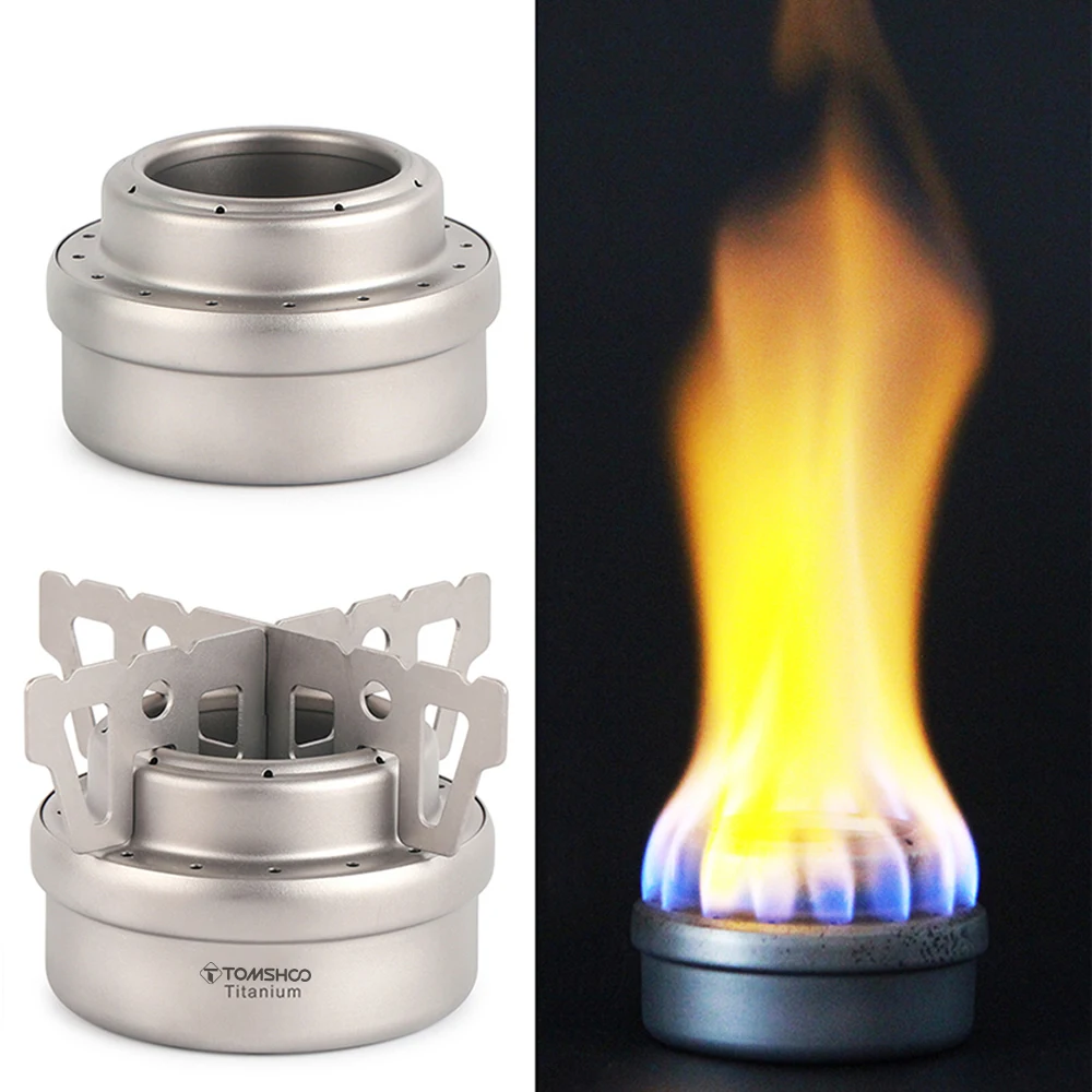 Портативная титановая спиртовая плита TOMSHOO с крышкой | Спорт и развлечения