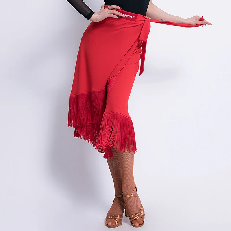 Юбка для латинских танцев женщин ча танго сальса самба румба бахрома