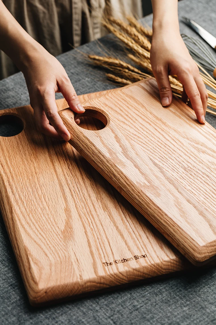 

Oak Chopping Board/Dessert Tray Decoration Household Antibacterial Mildew-Proof Thickened Cutting Board Serving Board Cheese