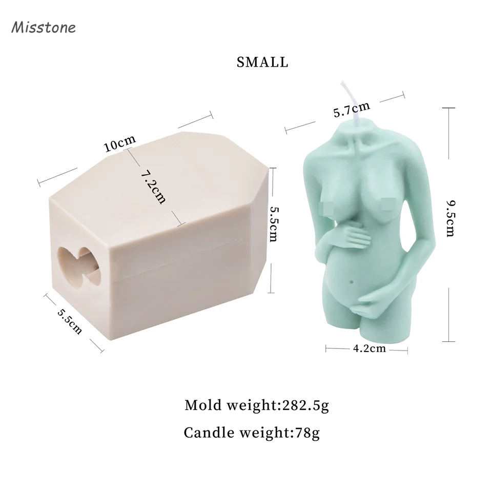 Силиконовая форма в виде свечи для беременных женщин большая изогнутая