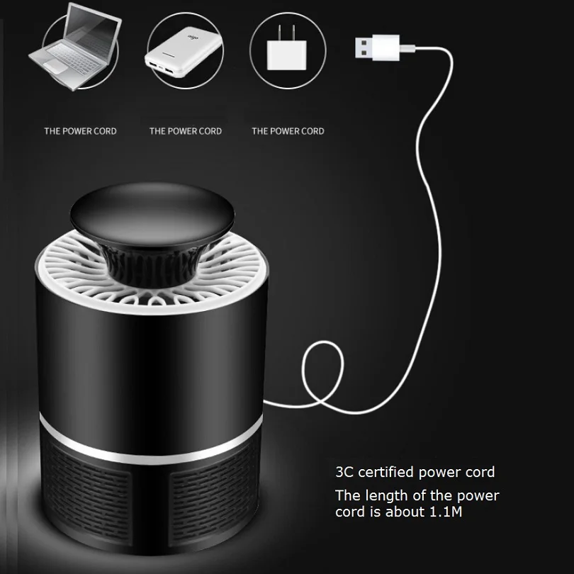 Противомоскитная лампа убийца без шума USB бионисветильник для обжима