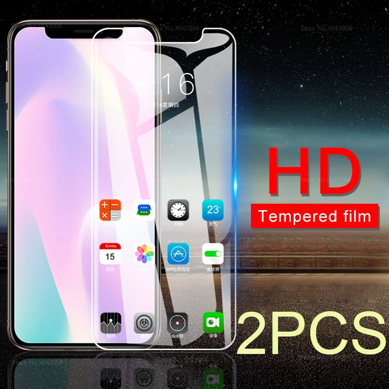 Для iphone XS max 11 Pro 6 6s 7 8 Plus Защита экрана для 5 5S SE X XR 2 шт Передняя защитная пленка из