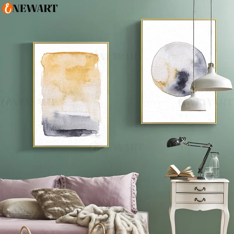 Современный абстрактный акварельный настенный постер в скандинавском стиле