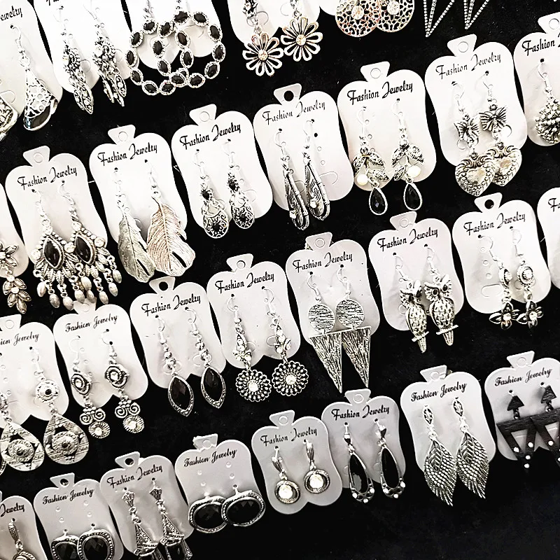 30 пар Женские Серебро Под Старину Висячие серьги ювелирные изделия вечерние подарки смешанные стили