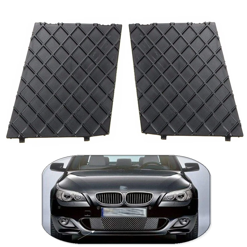 Cubierta de rejilla inferior para parachoques delantero de coche, cubierta embellecedora para BMW E60 E61 M Sport 51117897186 51117897184, color negro, izquierda/derecha