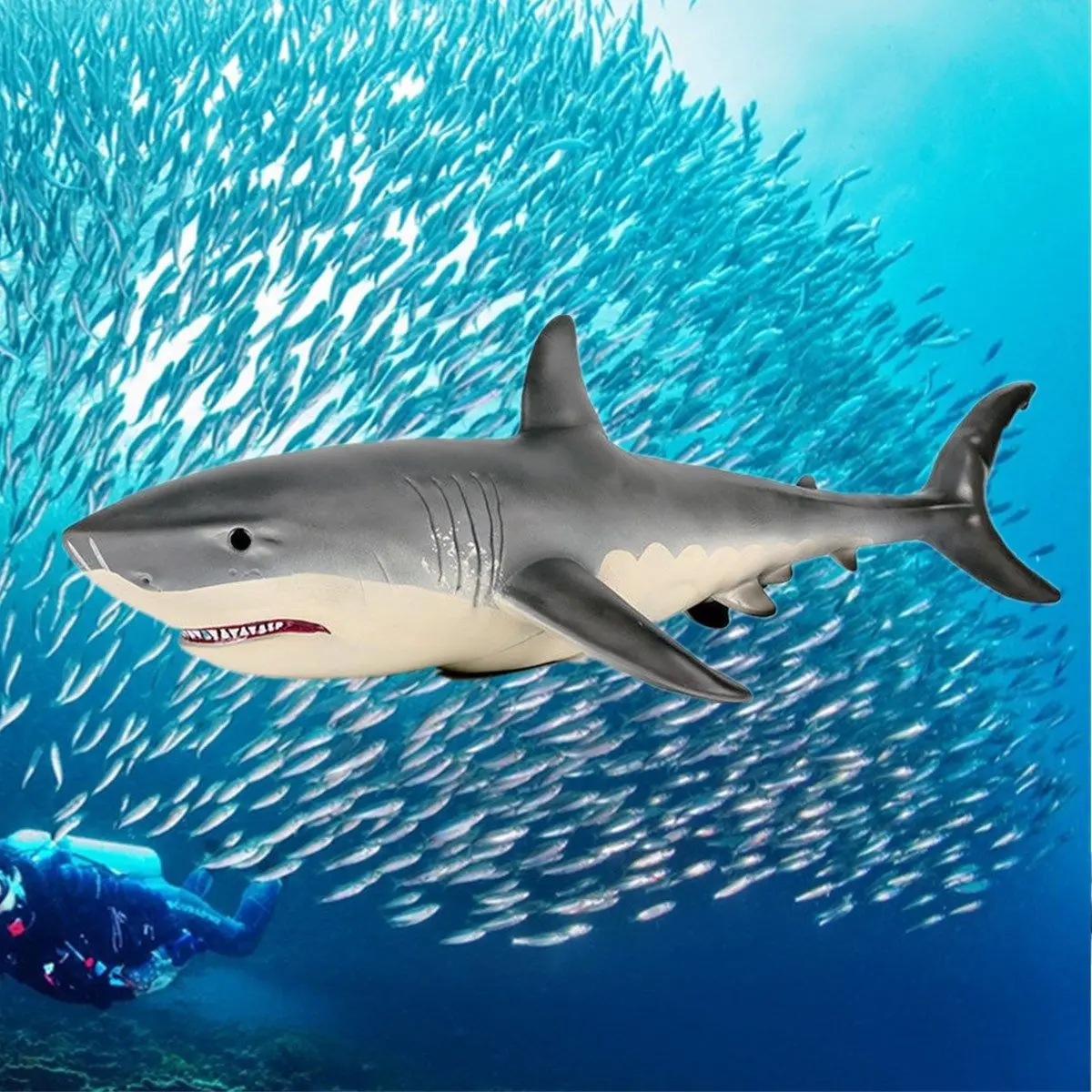 Экшн-фигурка большая белая акула Megalodon ПВХ морское животное развивающая