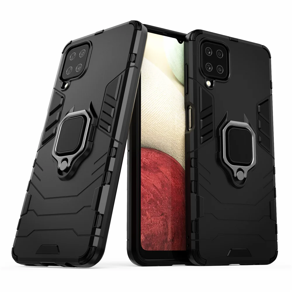 

Ring Stand Bumper Phone Back Case For on Samsung A12 M12 Case back phone case For Samsung Galaxy A12 A 12 Cover Coque Funda