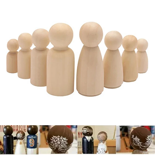 Горячие деревянные Peg куклы игрушка Окрашенные ремесла украшения дисплей дети