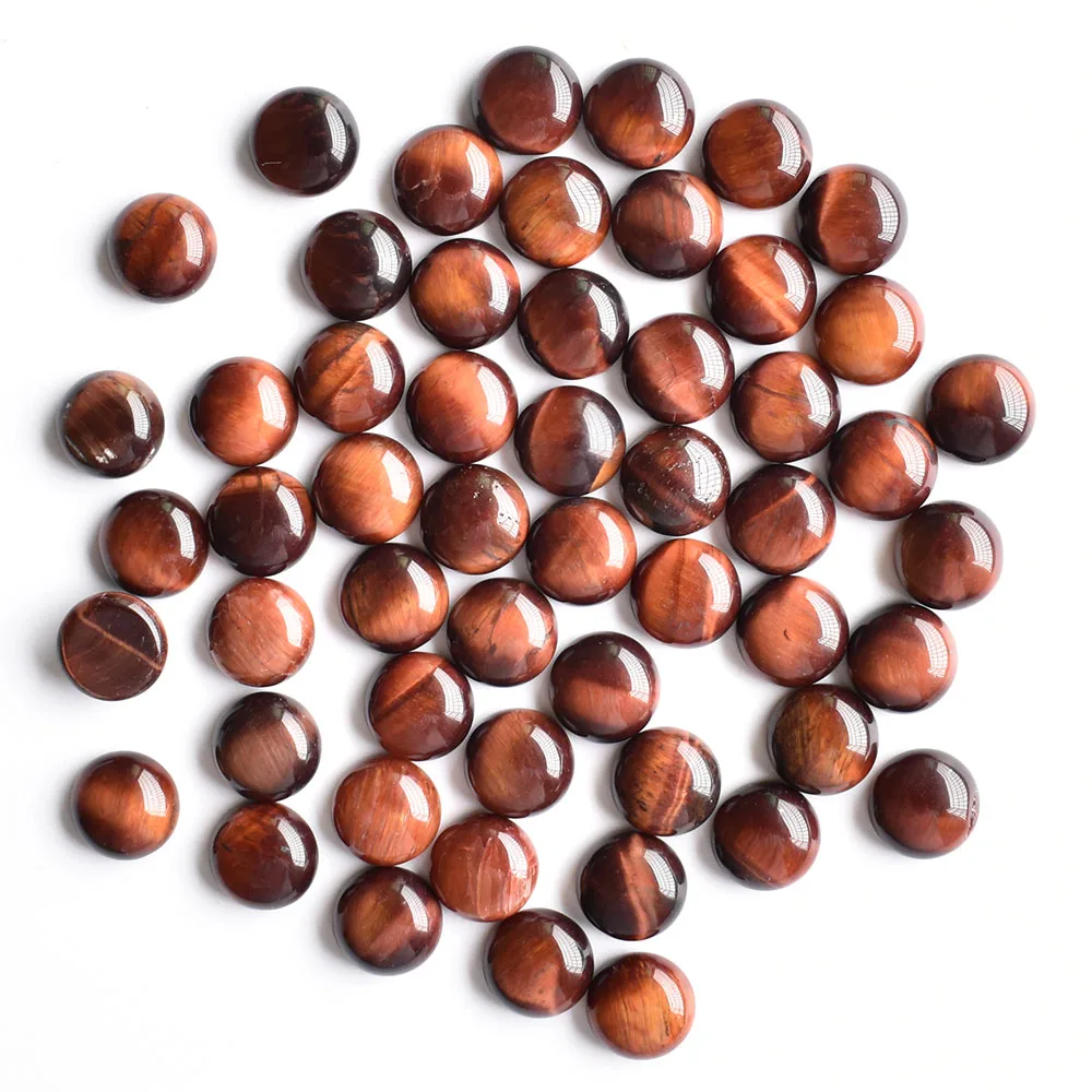 

Оптовая продажа, 50 шт./лот, высокое качество, натуральный красный тигровый глаз, круглый кабошон, бусины для украшений, аксессуары, 8 мм, беспл...