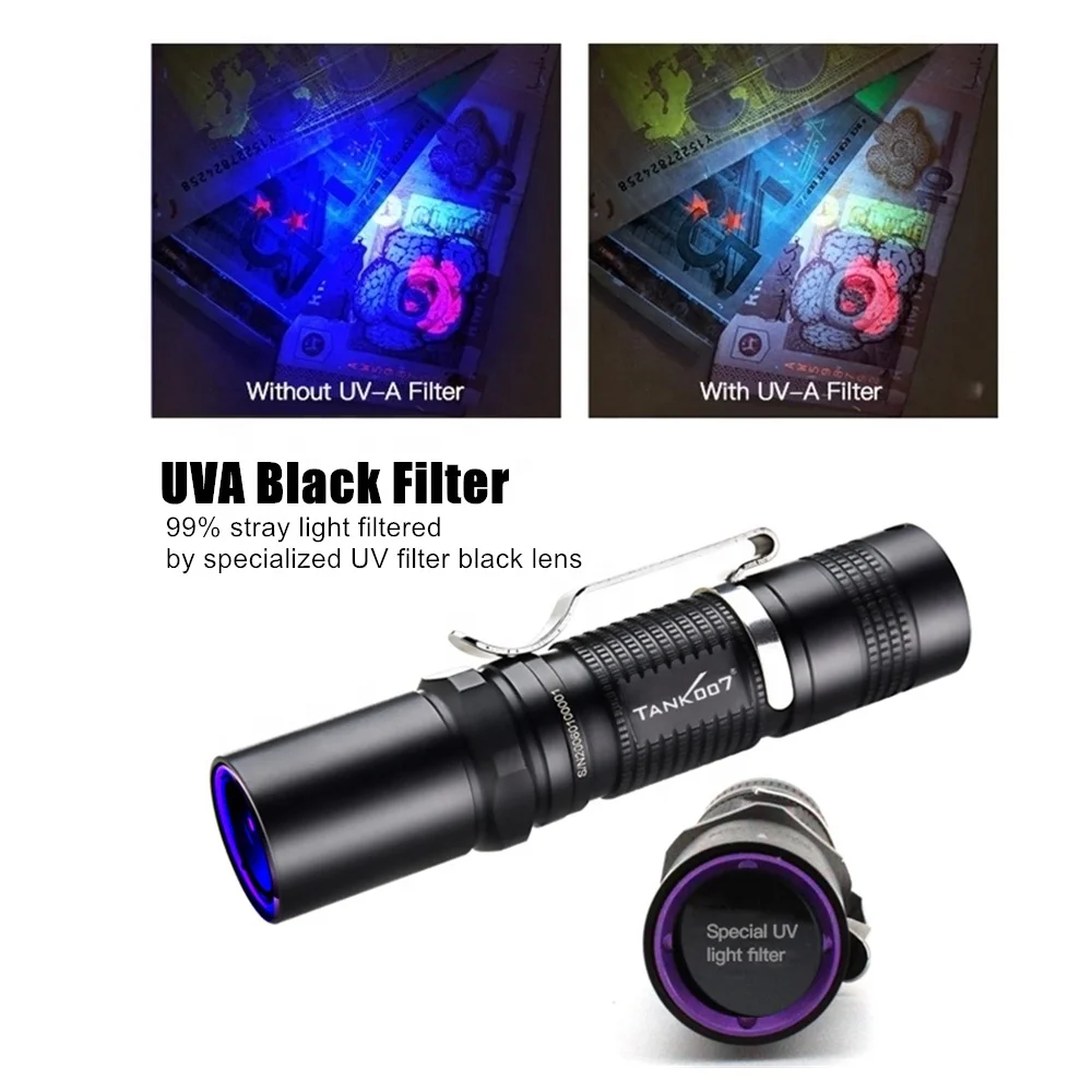 

Tank007 UV-AA01 High Power 365nm LED Flashlights ,UV Anti-counterfeiting Ultraviolet UV Flashlight for Security Professional
