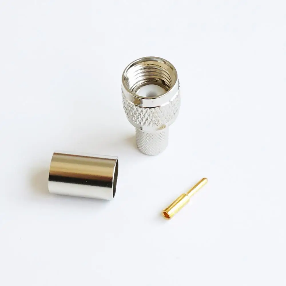 miniUHF MINI UHF Male Plug RF Coax Connector Socket Crimp for RG5 RG6 LMR300 RG304 5D-FB Coaxial Straight Nickel plated - купить по