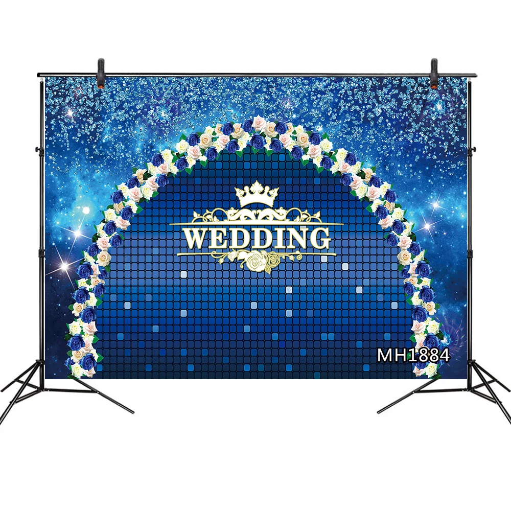 Синий Романтическая фантазия Свадьба Фотография фон украшение блистер Роза