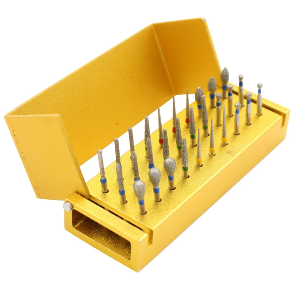 30 шт./компл. Стоматологические алмазные боры дезинфекция сверл + блок