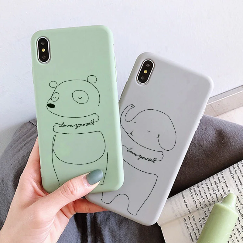 Роскошный чехол с изображением медведя слона для iPhone 11 XR X Xs Max 8 7 6 Plus 6S силиконовый