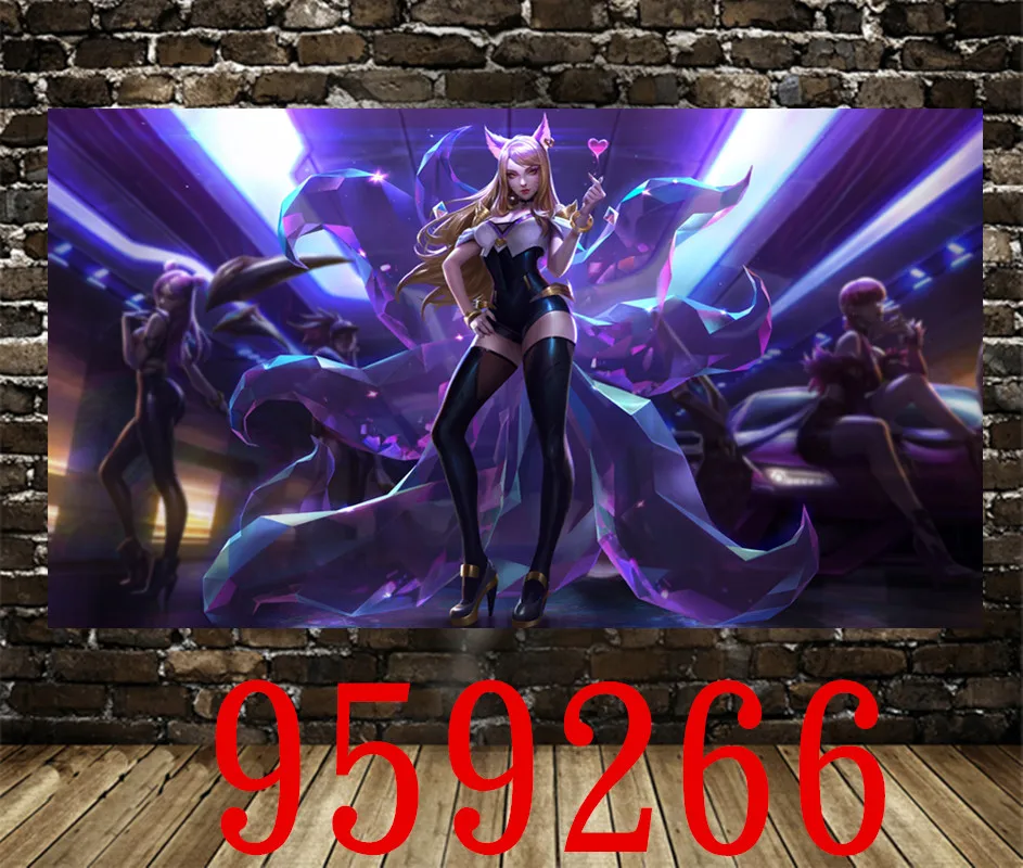 Игровой постер Лига Легенд холст картина маслом аниме живая комната Настенная
