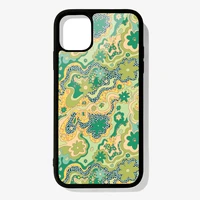 phone case for iphone 12 mini 11 pro xs max x xr 6 7 8 plus se20 high quality tpu silicon cover flowing flowers green