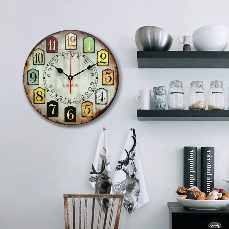 Европейские ретро настенные часы качественные деревянные креативные гостиная