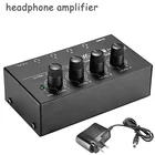 Высококачественный 4-канальный мини-усилитель для стереонаушников HA400 с адаптером питания СШАВеликобританииЕСАвстралии поставляется с адаптером питания постоянного тока 12 В