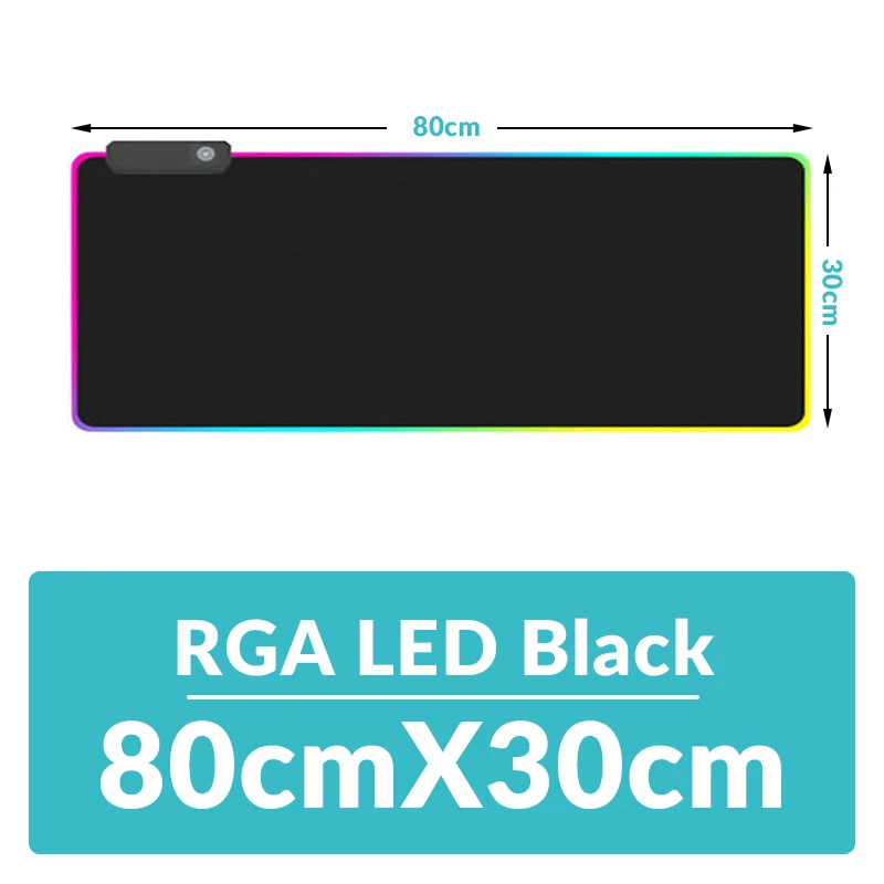80 X30 led Универсальный Противоскользящий коврик для мыши черный тонкий квадратный коврик для мыши Коврик для мыши мини Игровые мыши для Macbook/ПК/ноутбука/планшета - Цвет: 80 X30 led