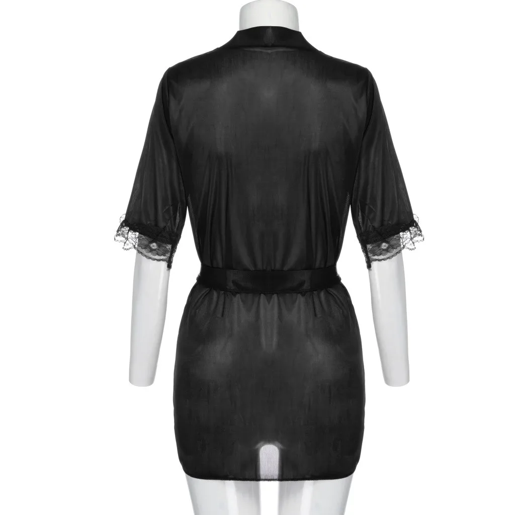 Стильное Сексуальное Женское кружевное шелковое белье халат женское нижнее