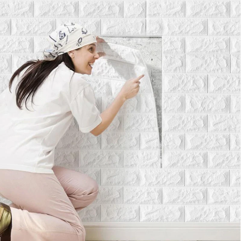 

Wallpaper Self-adhesive 3D Wall Sticker Bedroom Warm Background Wall Foam Brick Waterproof Moisture-proof Mould-proof Sticker