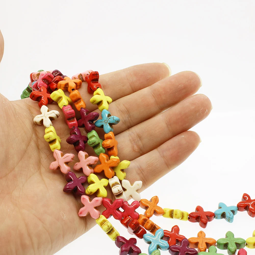 Модные бусины из натурального камня полудрагоценные камни в форме креста