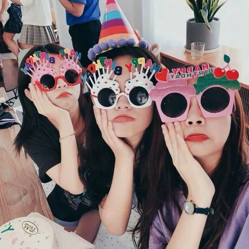

Happy birthday funny glasses funny novelty glasses candle sunglasses cake birthday party glasses selfie photo props for kids